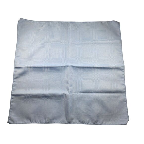 Set Of 6 Light Blue Jacquard Napkins Geometric Plaid table linen beach elegant - Picture 2 of 4